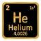 Periodic table element helium icon.