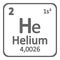 Periodic table element helium icon.