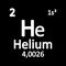 Periodic table element helium icon.