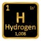 Periodic table element hydrogen icon.