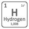 Periodic table element hydrogen icon.