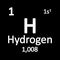 Periodic table element hydrogen icon.