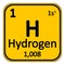 Periodic table element hydrogen icon.