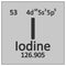 Periodic table element iodine icon