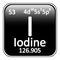 Periodic table element iodine icon.