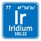 Periodic table element iridium icon.
