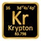 Periodic table element krypton icon.