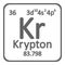 Periodic table element krypton icon.