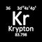 Periodic table element krypton icon.