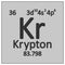 Periodic table element krypton icon