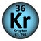 Periodic table element krypton icon