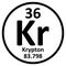 Periodic table element krypton icon