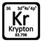 Periodic table element krypton icon.