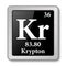 The periodic table element Krypton. Vector illustration