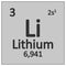 Periodic table element lithium icon