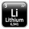 Periodic table element lithium icon.