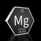 Periodic Table Element Magnesium Rendered Metal on Black on Black