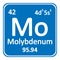 Periodic table element molybdenum icon.