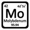 Periodic table element molybdenum icon.