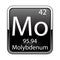 The periodic table element Molybdenum. Vector illustration