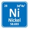 Periodic table element nickel icon.