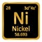 Periodic table element nickel icon.