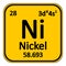 Periodic table element nickel icon.