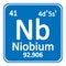 Periodic table element niobium icon.