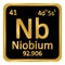 Periodic table element niobium icon.