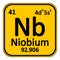 Periodic table element niobium icon.