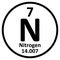 Periodic table element nitrogen icon