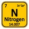 Periodic table element nitrogen icon.