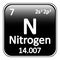 Periodic table element nitrogen icon.