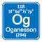 Periodic table element oganesson icon.