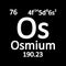 Periodic table element osmium icon.