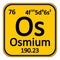 Periodic table element osmium icon.