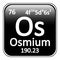 Periodic table element osmium icon.