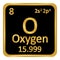 Periodic table element oxygen icon.