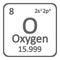 Periodic table element oxygen icon.