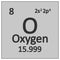 Periodic table element oxygen icon