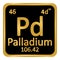 Periodic table element palladium icon.