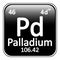 Periodic table element palladium icon.