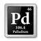 The periodic table element Palladium. Vector illustration
