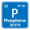 Periodic table element phosphorus icon.