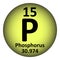 Periodic table element phosphorus icon