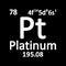 Periodic table element platinum icon.