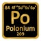 Periodic table element polonium icon.