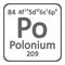 Periodic table element polonium icon.