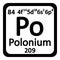 Periodic table element polonium icon.