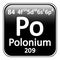 Periodic table element polonium icon.